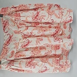 Express Layered Circle Mini Skirt Linen Blend Paisley Print Cottagecore